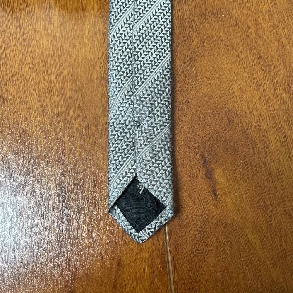 Ermenegildo Zegna Silk Neck Tie Silver Gray - Picture 4 of 9